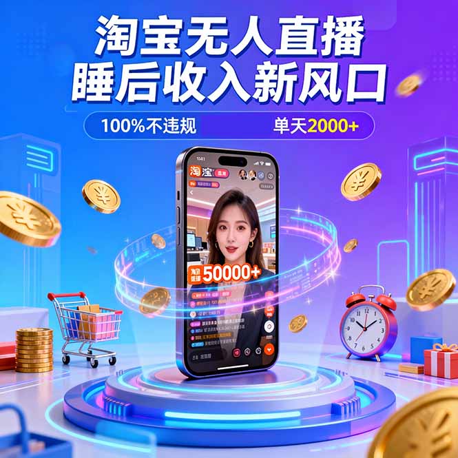 淘宝无人直播 不违规封号 播100小时卖了5万