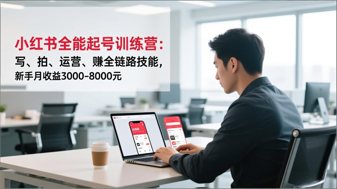 小红书全能起号训练 新手月入3000-8000元